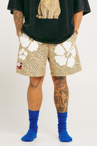 SABBI HAPPY HIBISCUS SHORTS - LEOPARD