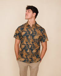 DAVID SHEPARD HAWAII GOLDEN HOUR HAPUU TREE FERN ALOHA SHIRT