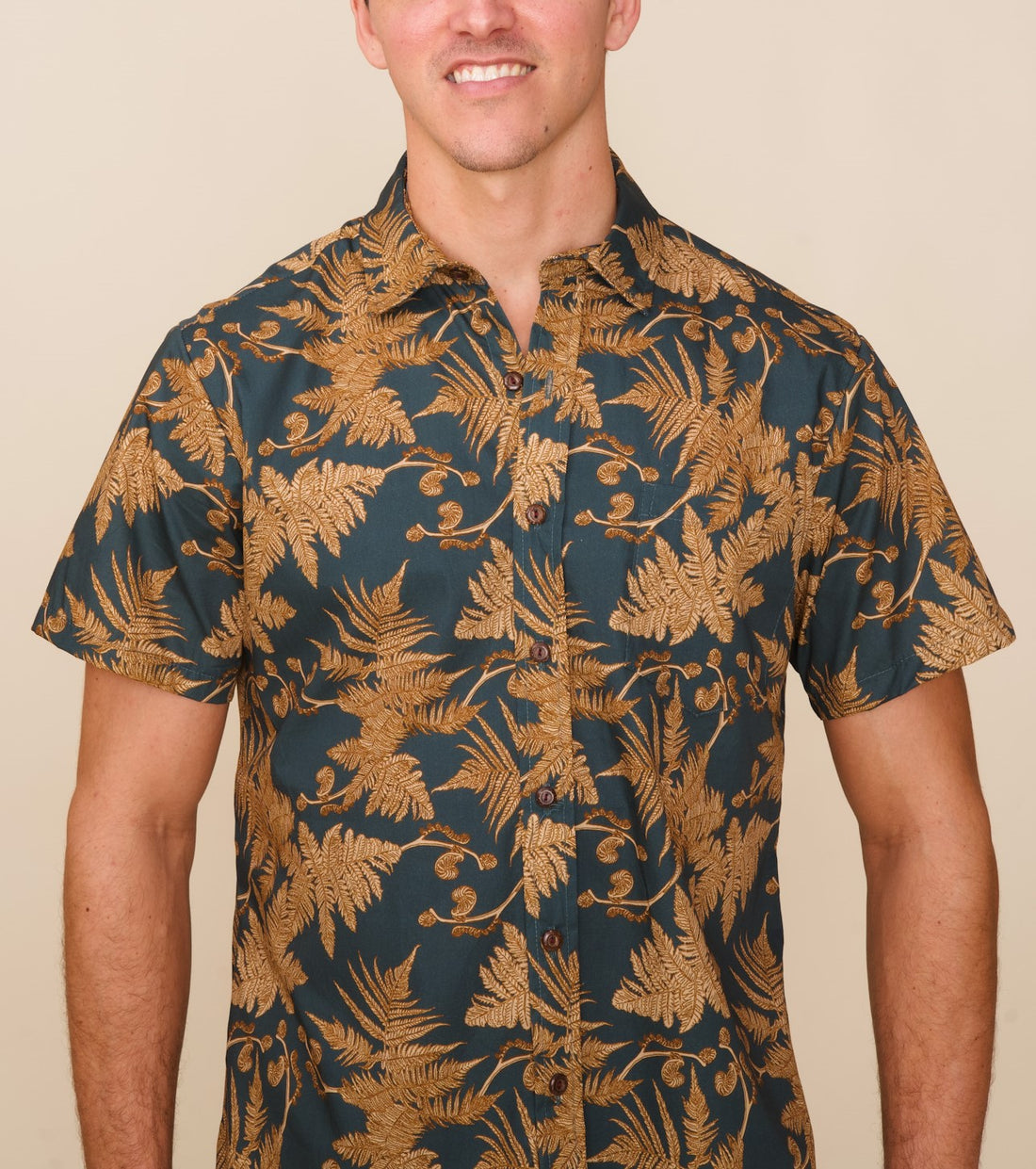 DAVID SHEPARD HAWAII GOLDEN HOUR HAPUU TREE FERN ALOHA SHIRT