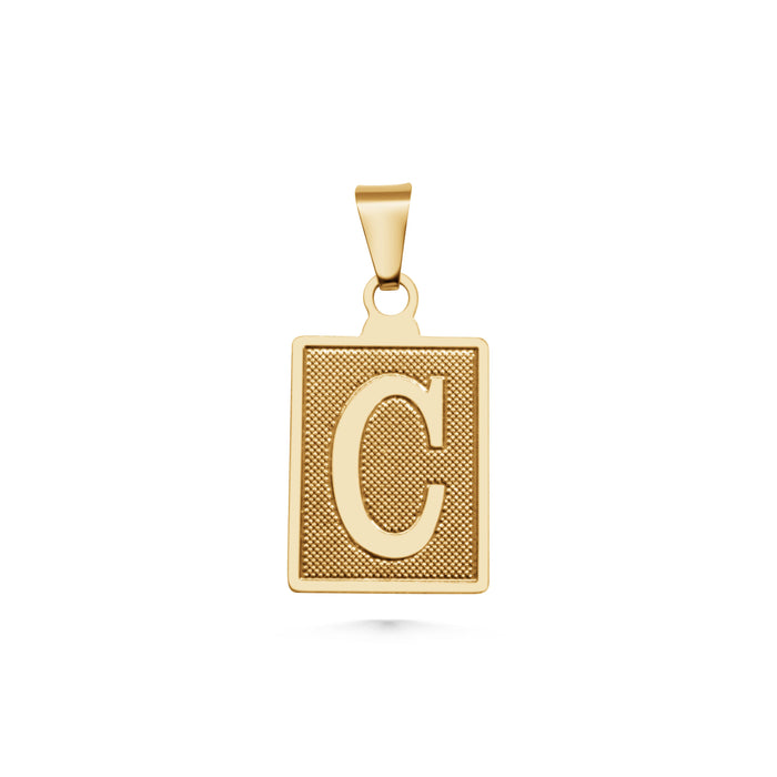 SUNDAY JEWELS RECTANGLE INITIAL CHARM - C