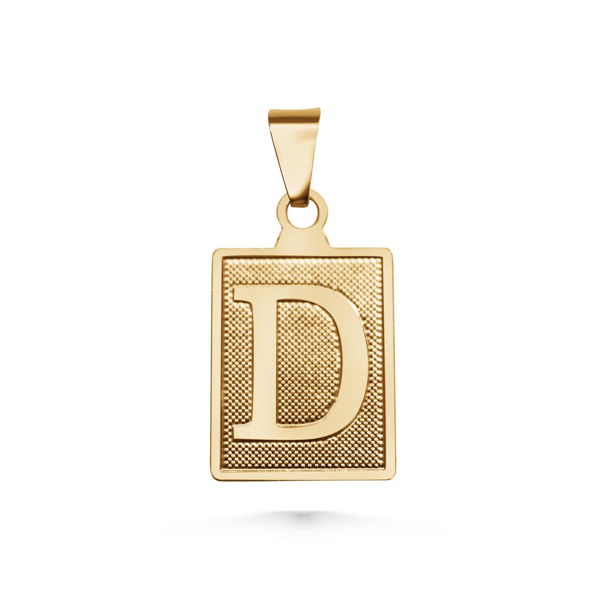 SUNDAY JEWELS RECTANGLE INITIAL CHARM - D