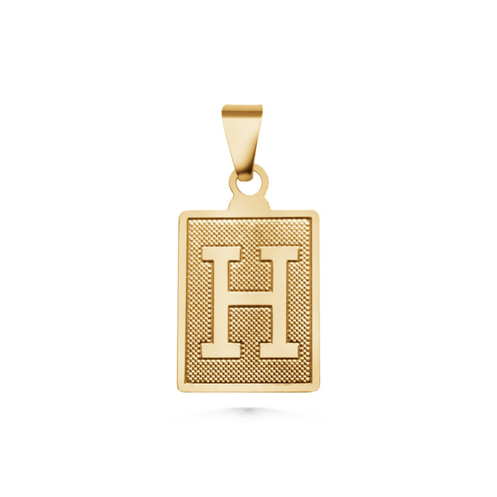 SUNDAY JEWELS RECTANGLE INITIAL CHARM - H