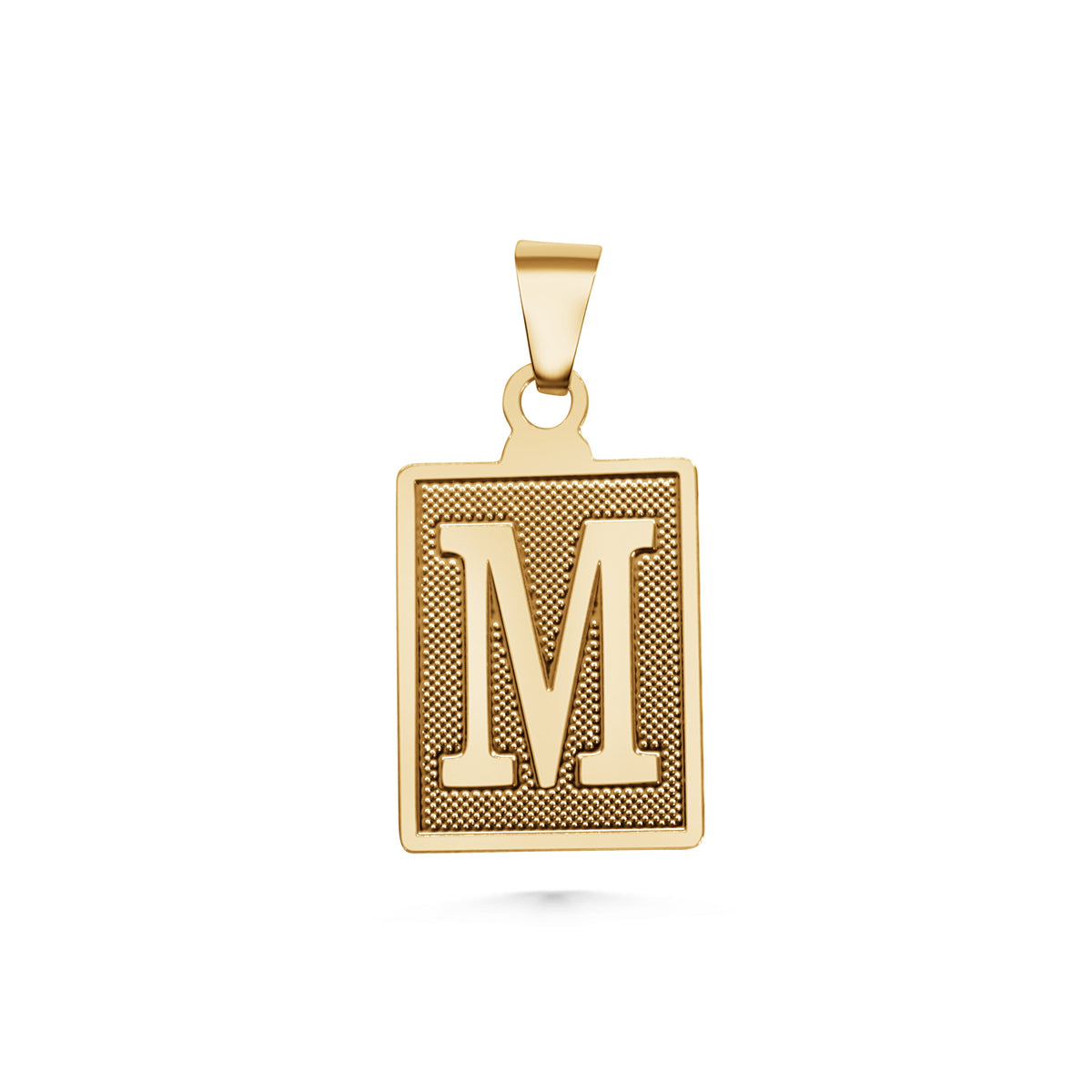 SUNDAY JEWELS RECTANGLE INITIAL CHARM - M