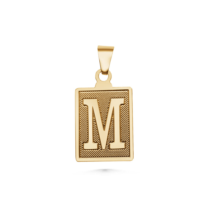 SUNDAY JEWELS RECTANGLE INITIAL CHARM - M