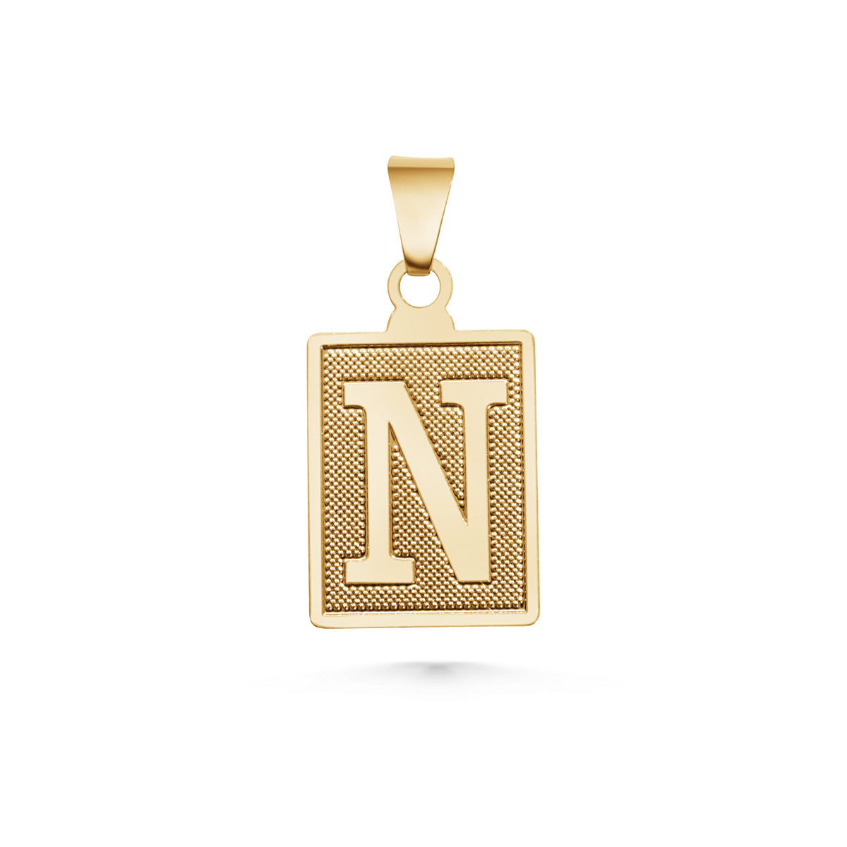 SUNDAY JEWELS RECTANGLE INITIAL CHARM - N