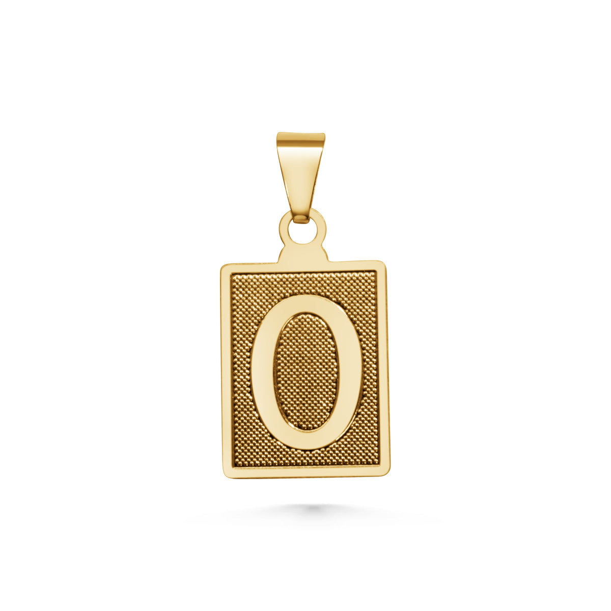 SUNDAY JEWELS RECTANGLE INITIAL CHARM - O