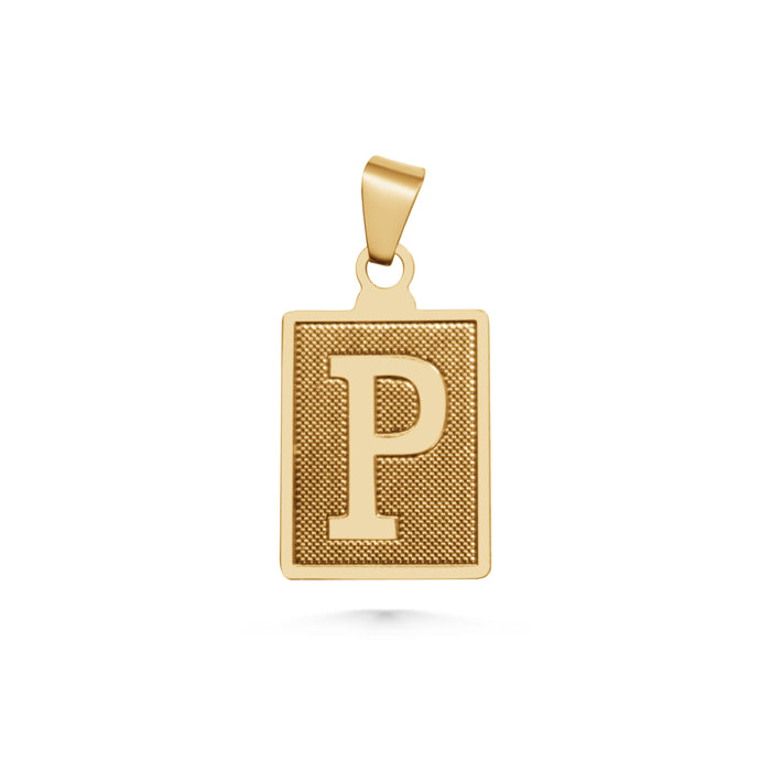 SUNDAY JEWELS RECTANGLE INITIAL CHARM - P