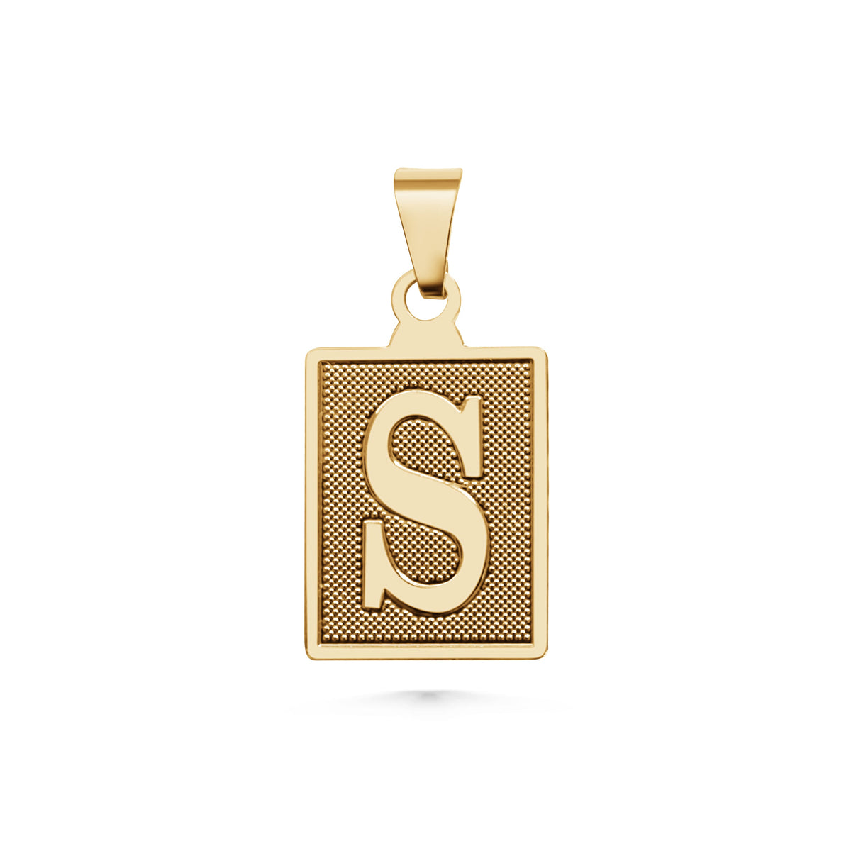 SUNDAY JEWELS RECTANGLE INITIAL CHARM - S