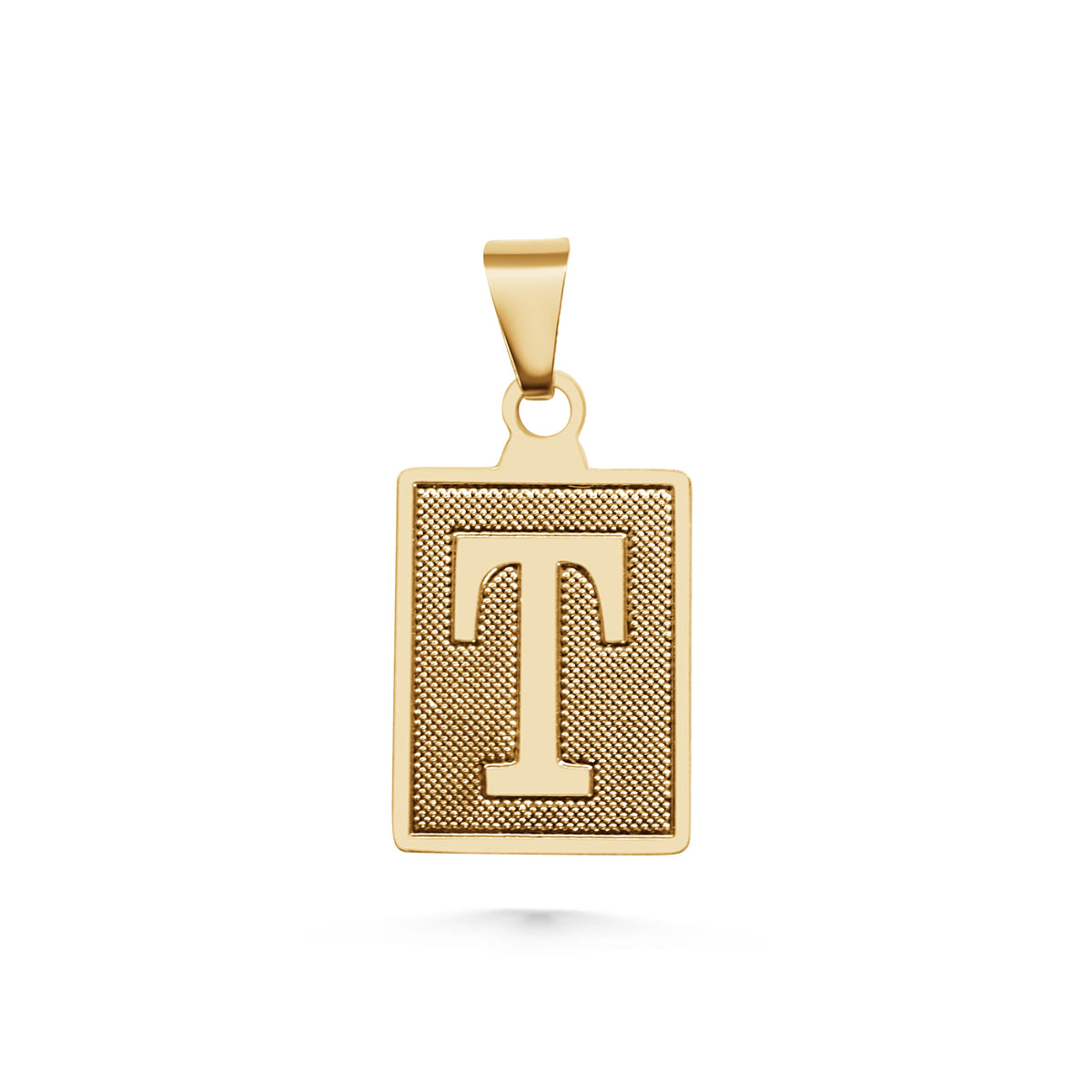 SUNDAY JEWELS RECTANGLE INITIAL CHARM - T