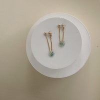 LOVE ME KNOT JADEITE CHAIN EARRINGS