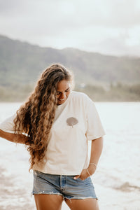 WORK IT OUT X KISC SAVE THE NATIVES STOP THE INVASIVES CROP TSHIRT - BUTTER