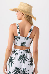 TIARE HAWAII LAGOON TOP - PALM TREES GREEN