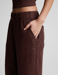 BEYOND YOGA WIDE LEG SOFTWASH LINEN EASY PANT 31" - ICED MOCHA