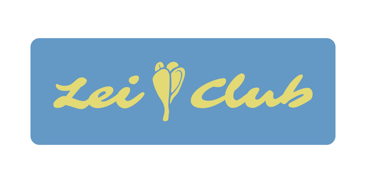 LEI CLUB MELIA BUD STICKER - YELLOW ON LIGHT BLUE