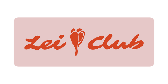 LEI CLUB MELIA BUD STICKER - RED ON PINK