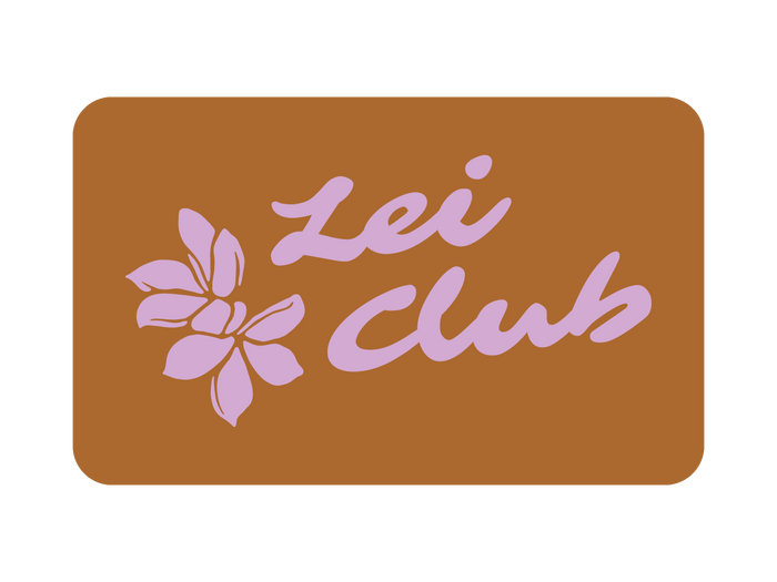 LEI CLUB MELIA OPEN PUA STICKER - PURPLE ON BROWN