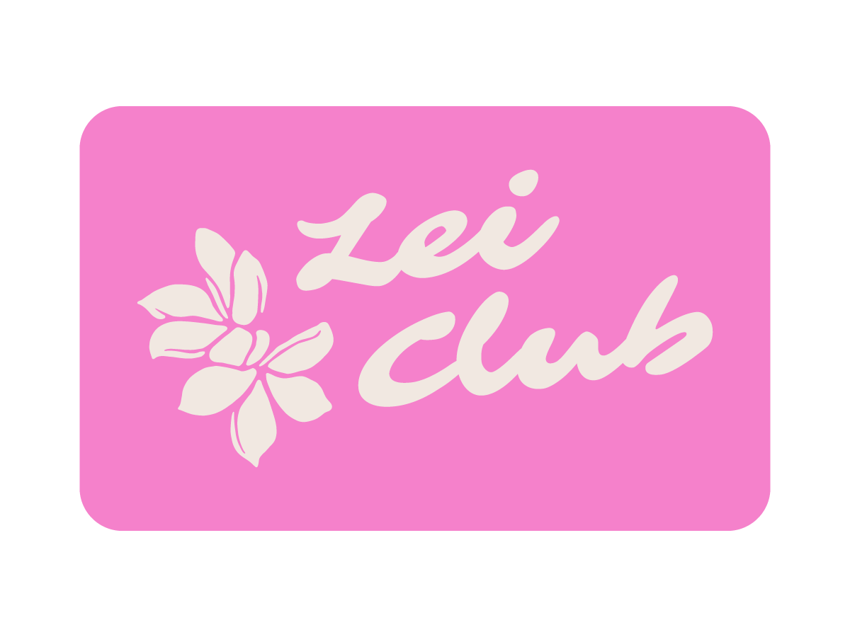 LEI CLUB MELIA OPEN PUA STICKER - WHITE ON PINK