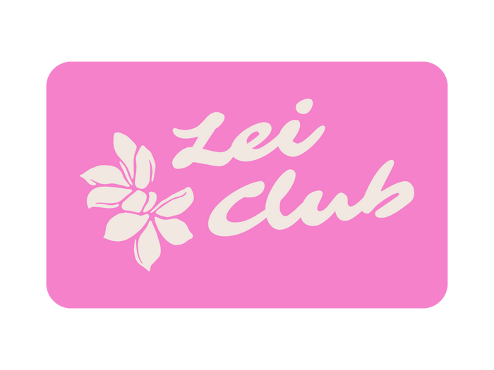 LEI CLUB MELIA OPEN PUA STICKER - WHITE ON PINK