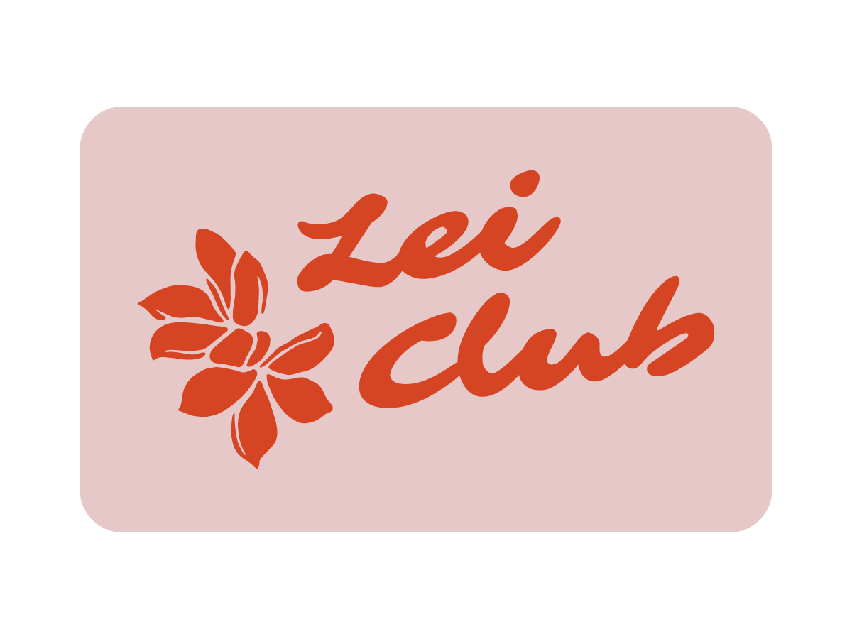 LEI CLUB MELIA OPEN PUA STICKER - RED ON PINK