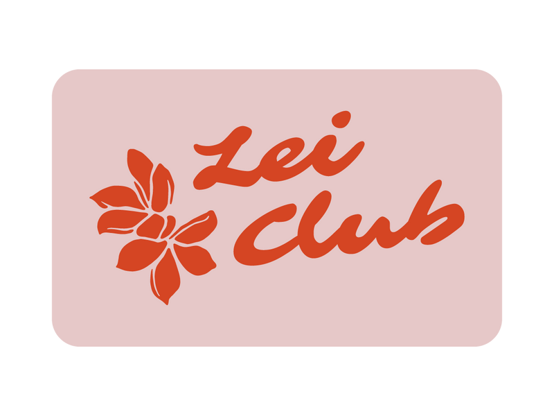 LEI CLUB MELIA OPEN PUA STICKER - RED ON PINK