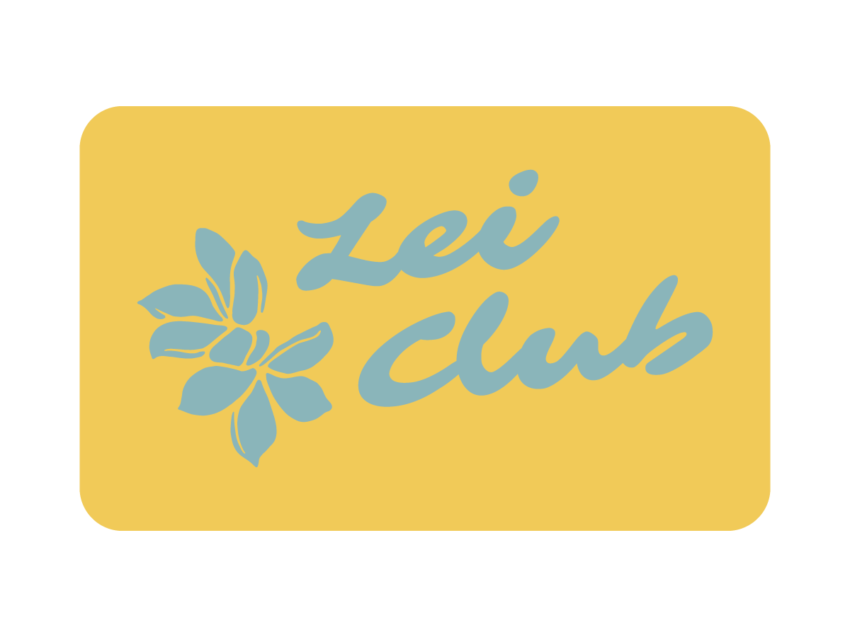 LEI CLUB MELIA OPEN PUA STICKER - LIGHT BLUE ON YELLOW