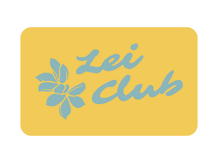 LEI CLUB MELIA OPEN PUA STICKER - LIGHT BLUE ON YELLOW