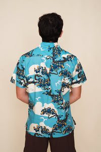 DAVID SHEPARD HAWAII MANU O KU ALOHA SHIRT - BLUE