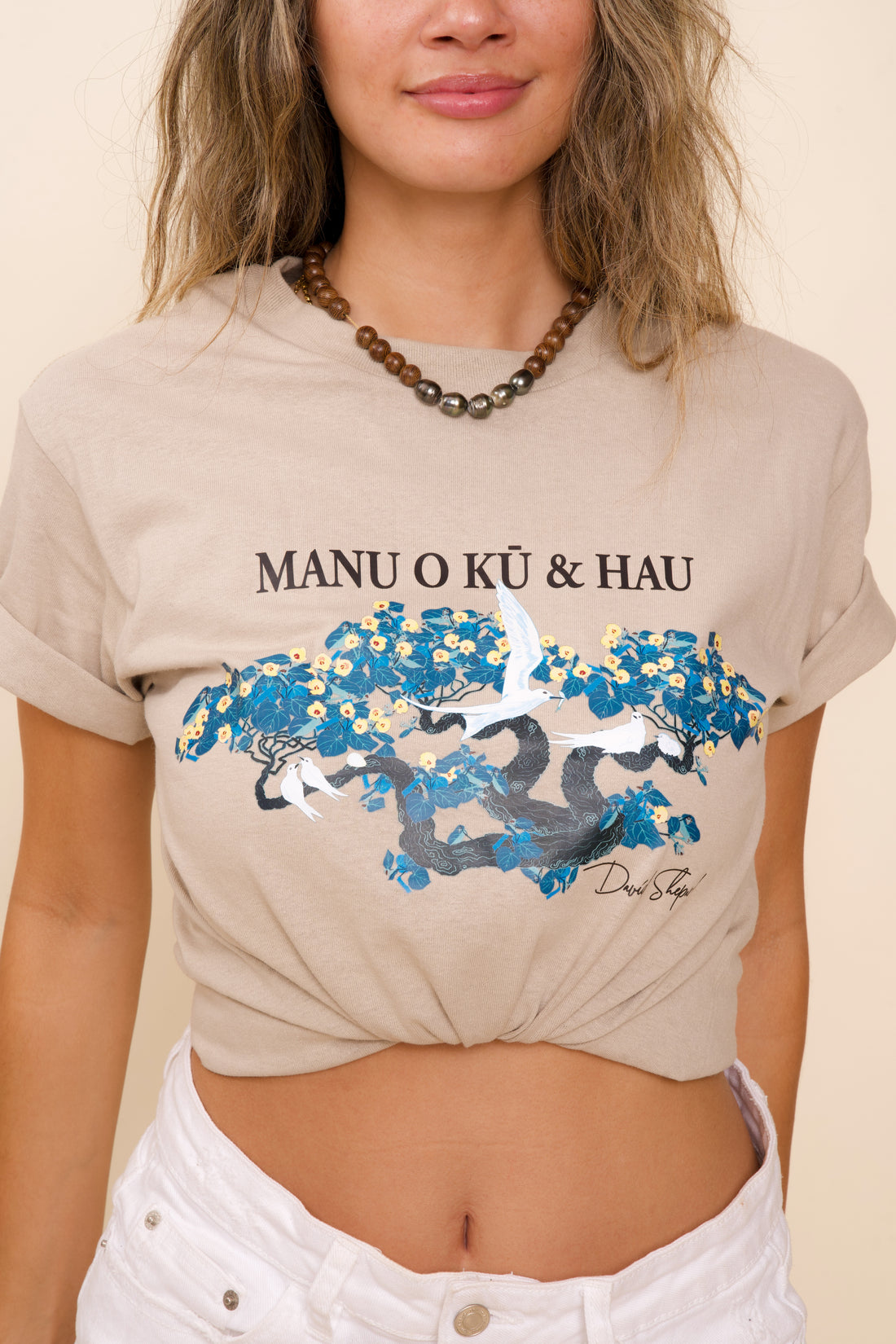 DAVID SHEPARD HAWAII MANU O KU T-SHIRT - TAN