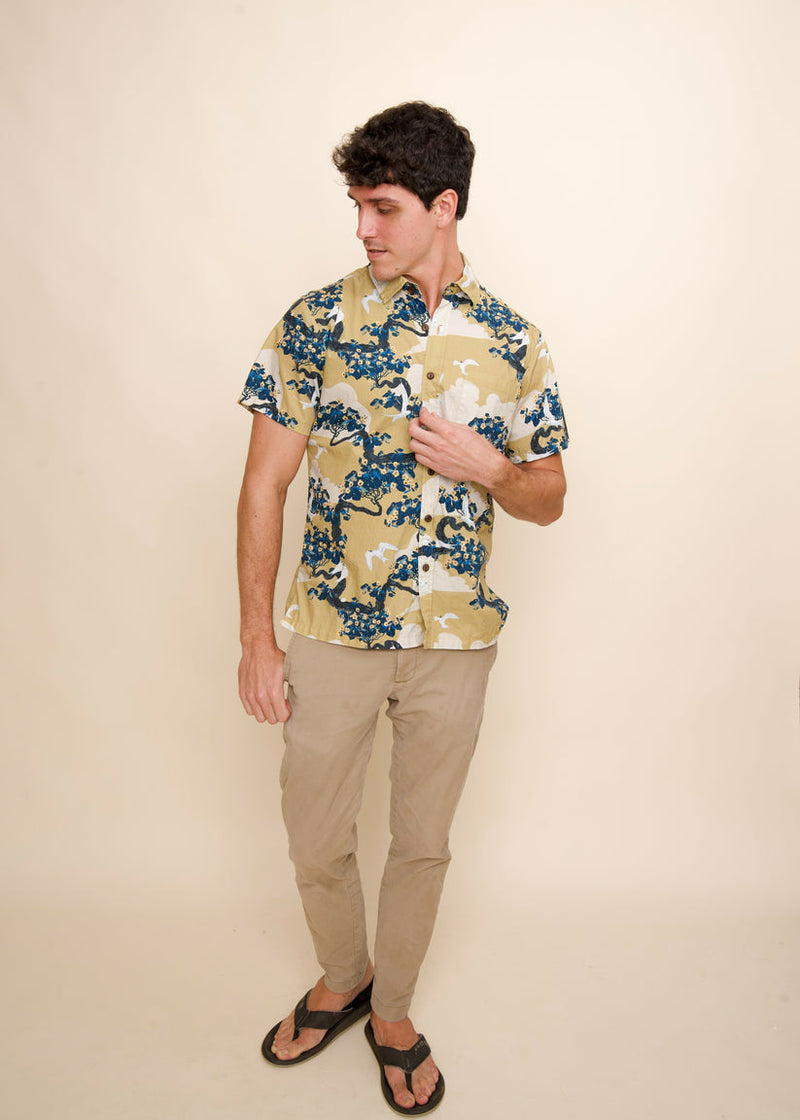 DAVID SHEPARD HAWAII MANU O KU ALOHA SHIRT - BLONDE