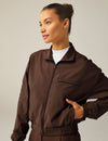 BEYOND YOGA STATUS POCKET SLEEVE CROPPED JACKET - ESPRESSO NW2236