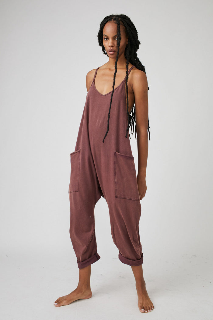 FREE PEOPLE MOVEMENT HOT SHOT ONESIE - BITTER CHOCOLATE 9677