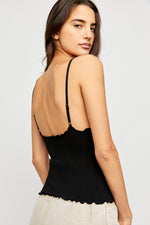 FREE PEOPLE EASY TO LOVE SMLS CAMI - BLACK 7814