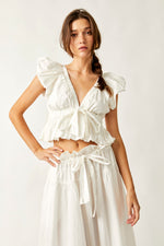 FREE PEOPLE BRING THE BUBBLE TOP - IVORY 6923