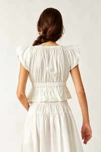 FREE PEOPLE BRING THE BUBBLE TOP - IVORY 6923