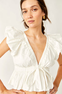 FREE PEOPLE BRING THE BUBBLE TOP - IVORY 6923
