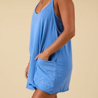 FREE PEOPLE MOVEMENT HOT SHOT MINI DRESS - RIVIERA BLUE 5397