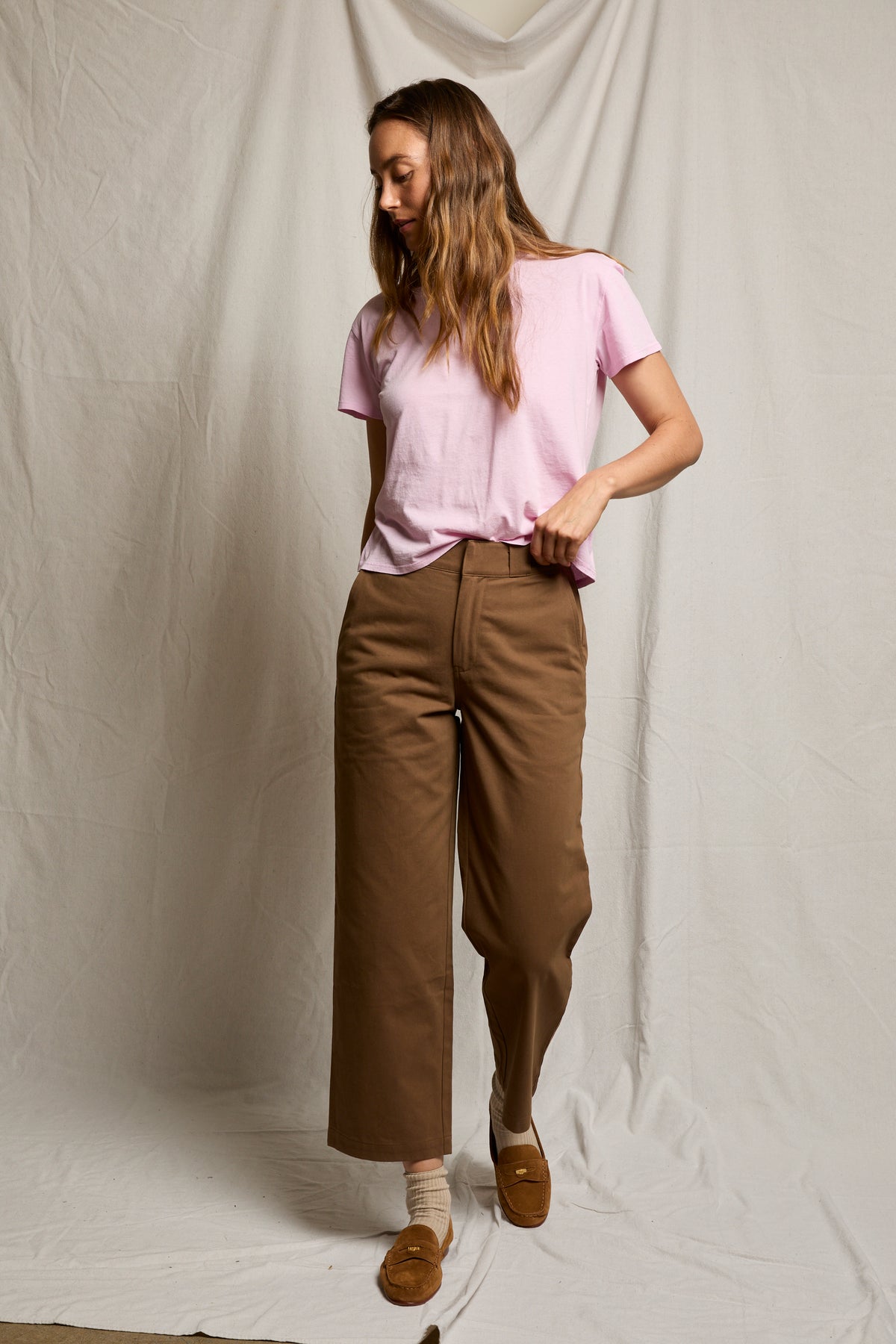 PERFECT WHITE TEE  HARLEY TEE - SUGAR PINK T68