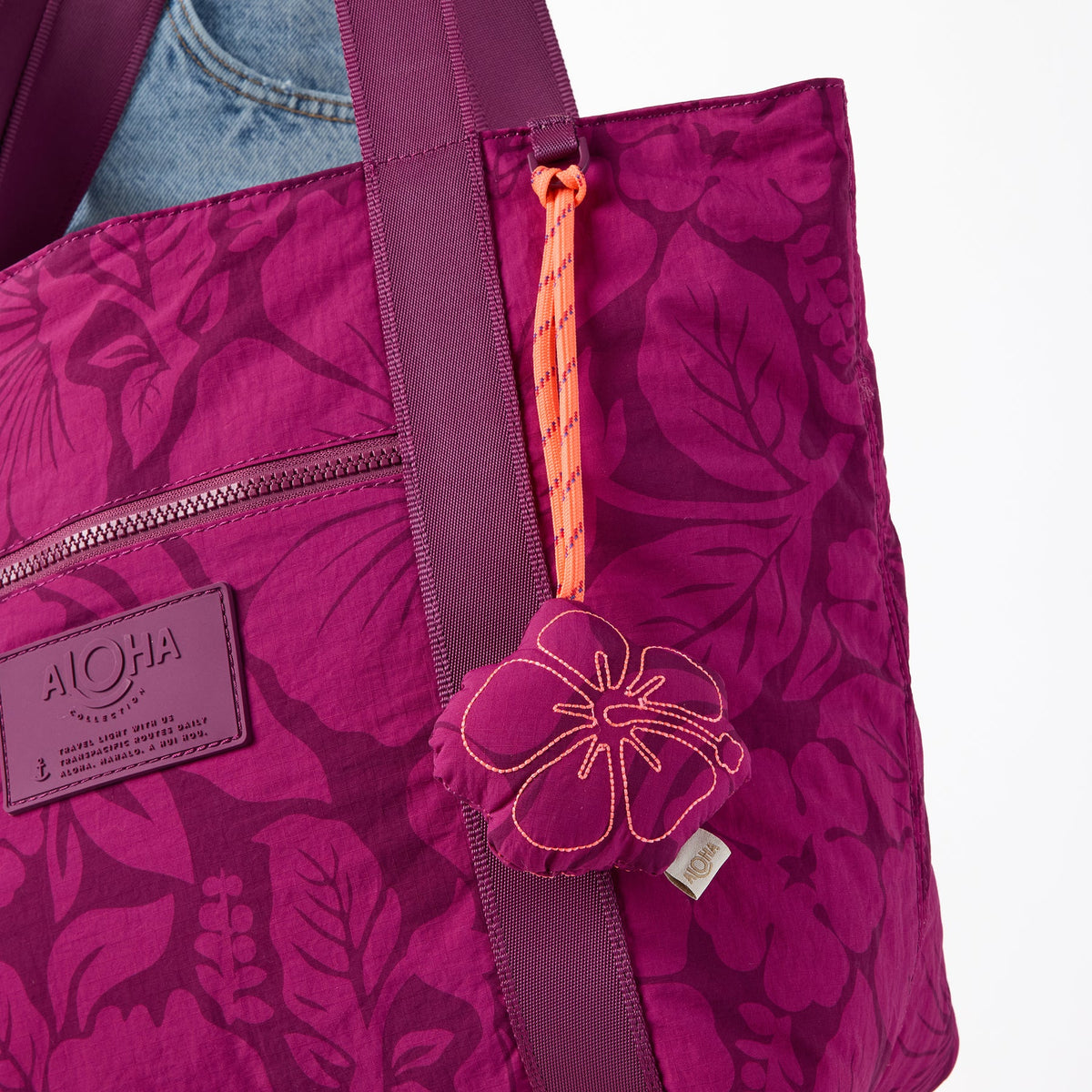 ALOHA COLLECTION PUFFY NYLON CHARM / HEIPUA / PLUM