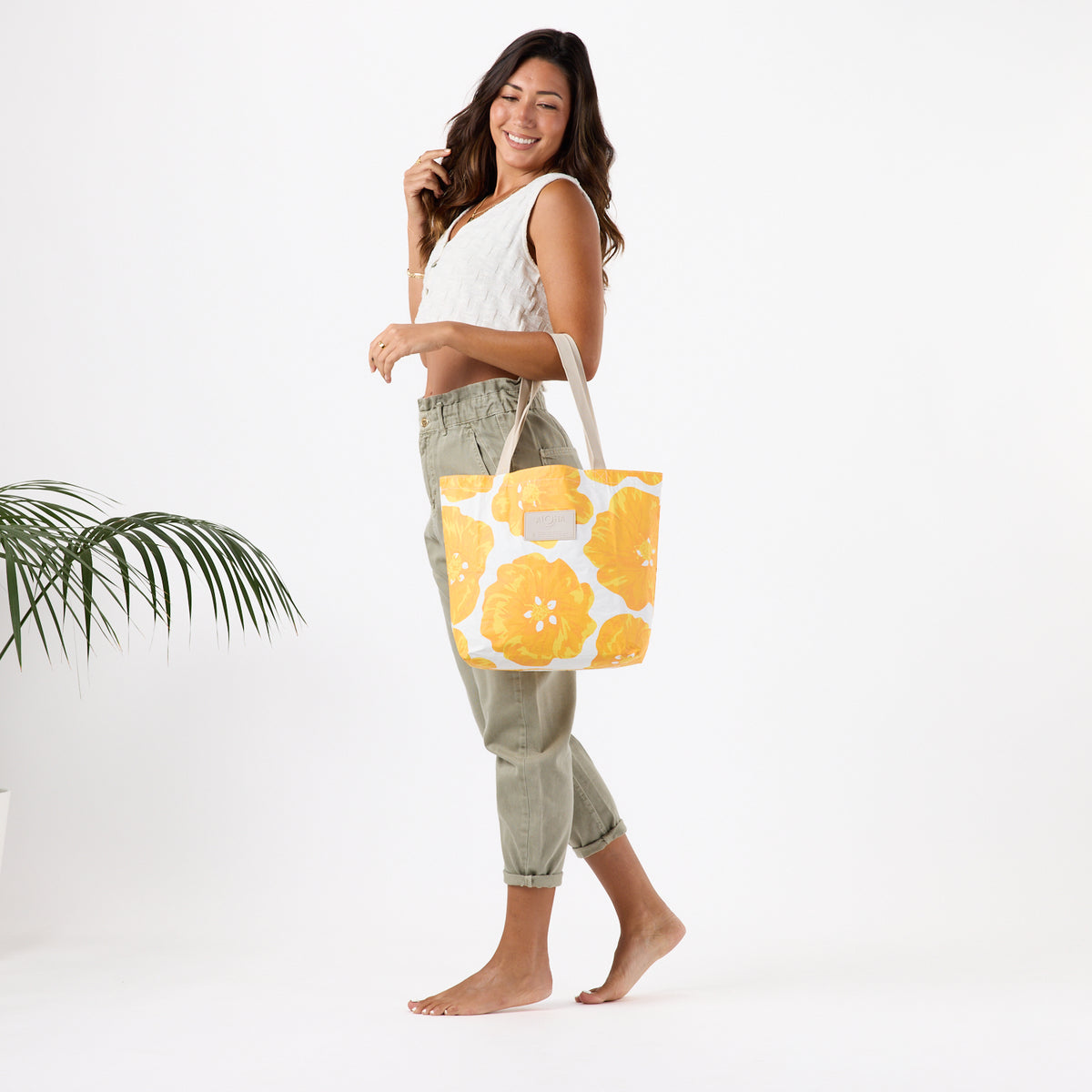 ALOHA COLLECTION REVERSIBLE TOTE / PUA ILIMA / GOLDEN