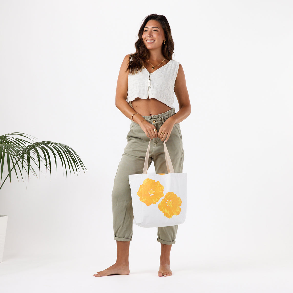 ALOHA COLLECTION REVERSIBLE TOTE / PUA ILIMA / GOLDEN