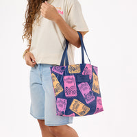 ALOHA COLLECTION REVERSIBLE TOTE / HAWAIIAN SUN SUMMERTIME / POG NAVY