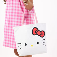 ALOHA COLLECTION REVERSIBLE TOTE / HELLO KITTY FACE / BLACK WHITE