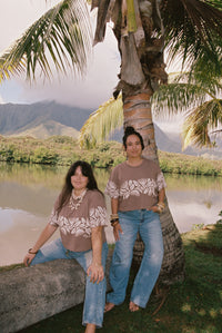 LEI CLUB CROP TEE PUA LEHUA BAND - HAUPIA ON COCONUT