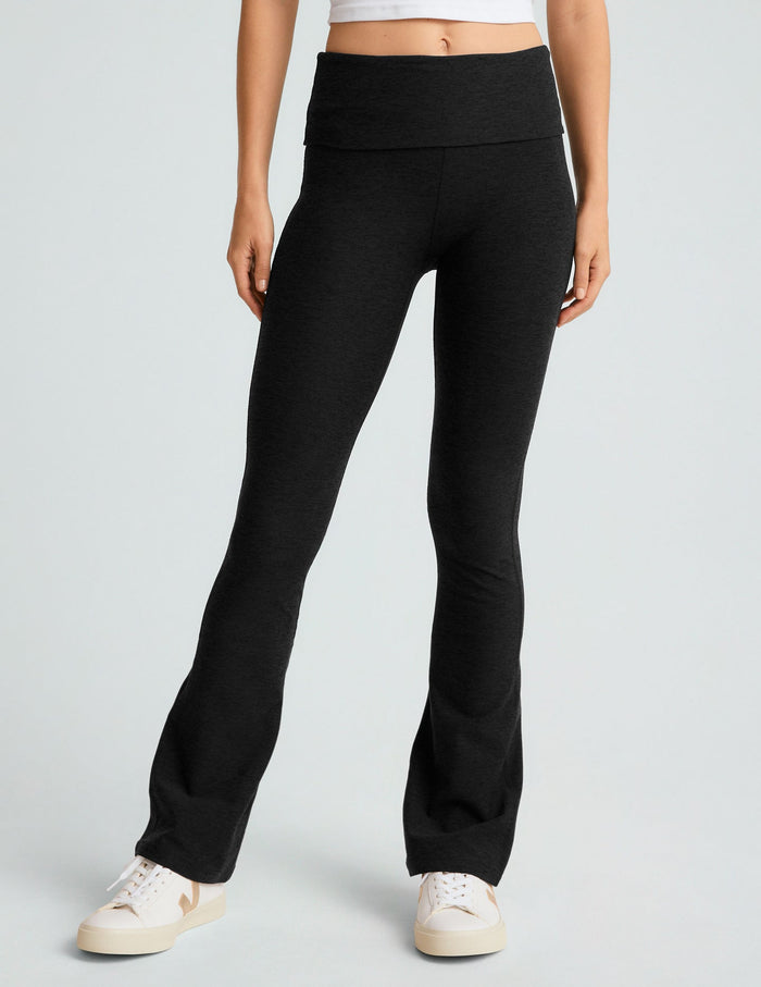 BEYOND YOGA SPACEDYE FOLDOVER BOOTCUT PANT - DARKEST NIGHT SD1259