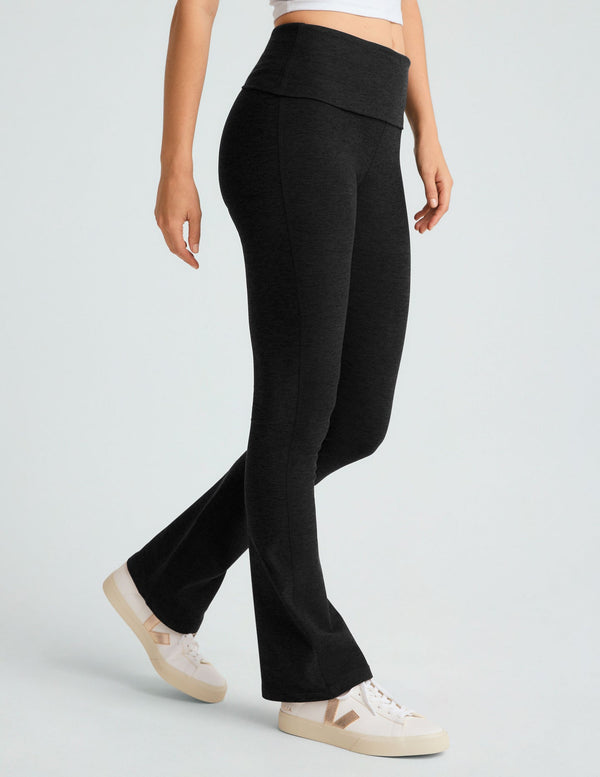 BEYOND YOGA SPACEDYE FOLDOVER BOOTCUT PANT - DARKEST NIGHT SD1259