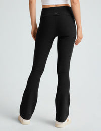 BEYOND YOGA SPACEDYE FOLDOVER BOOTCUT PANT - DARKEST NIGHT SD1259