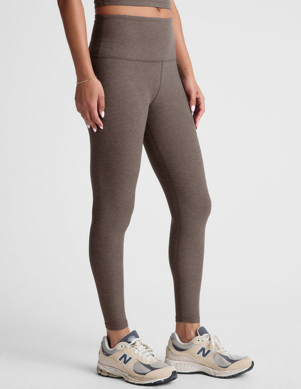 BEYOND YOGA SPACEDYE CAUGHT IN THE MIDI HIGH WAISTED LEGGING - SOFT UMBER HEATHER SD3243