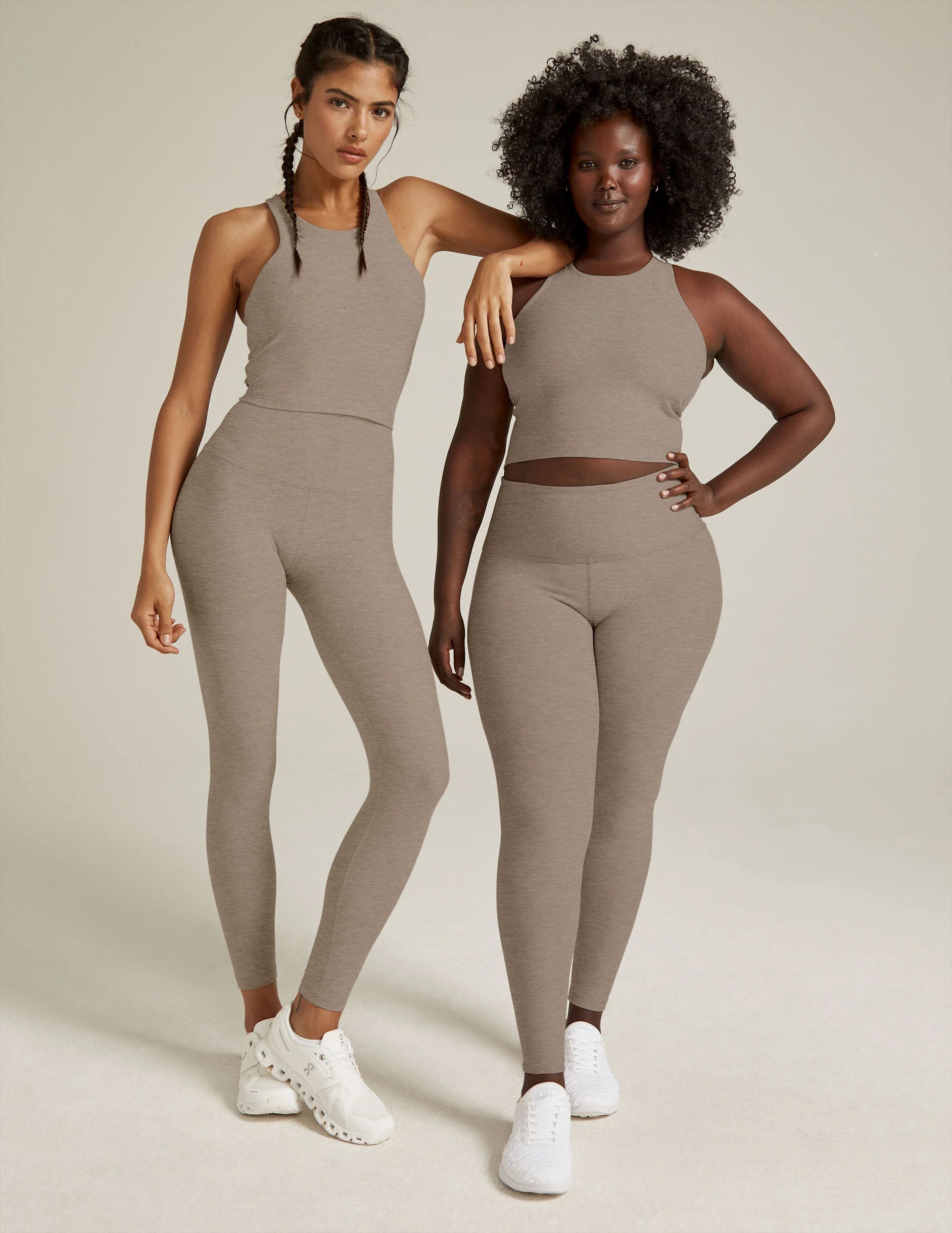 BEYOND YOGA SPACEDYE SLIM RACERBACK CROPPED TANK - BIRCH