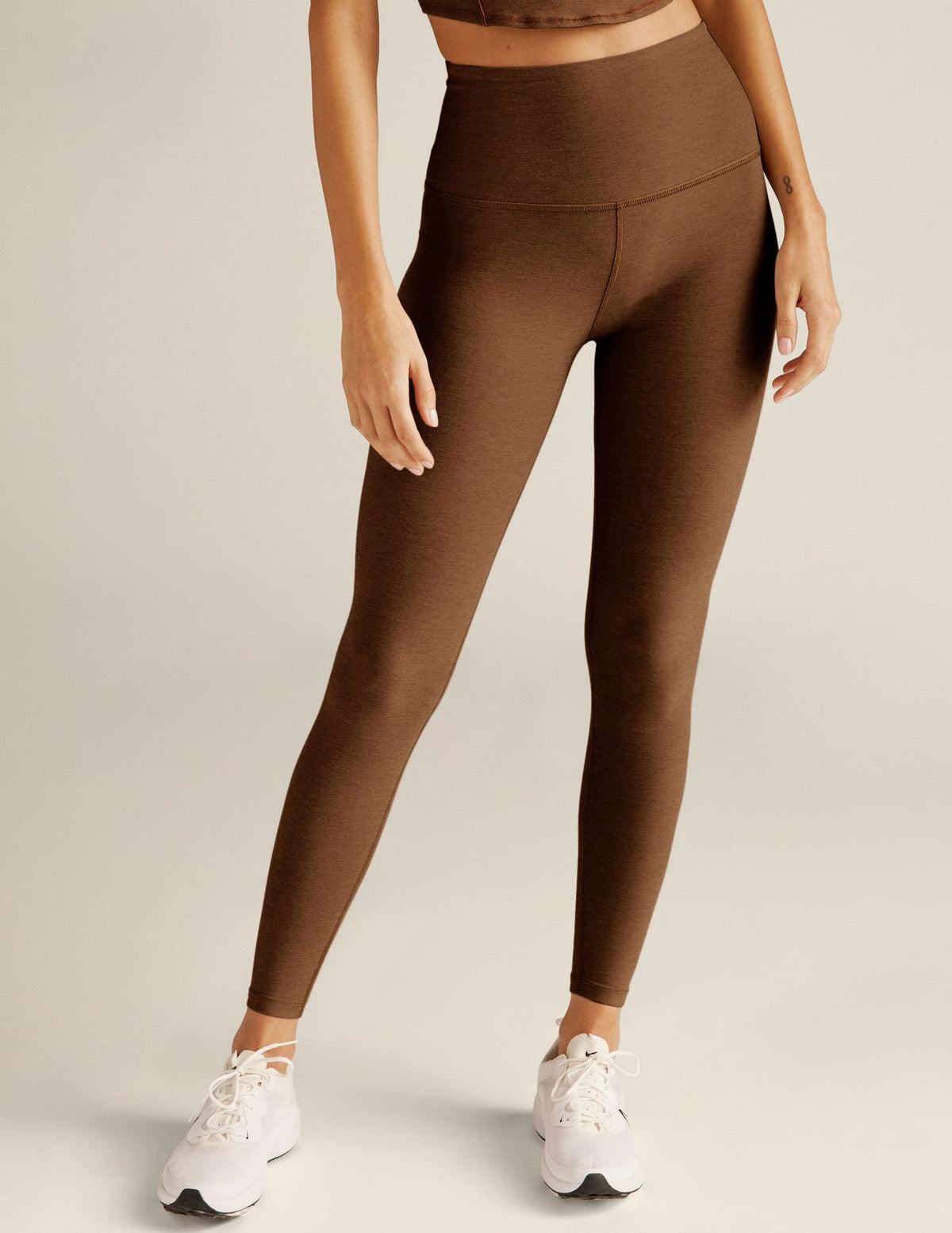 BEYOND YOGA CAUGHT IN THE MIDI HIGH WAISTED LEGGING -BOLD MOCHA HEATHER SD3243