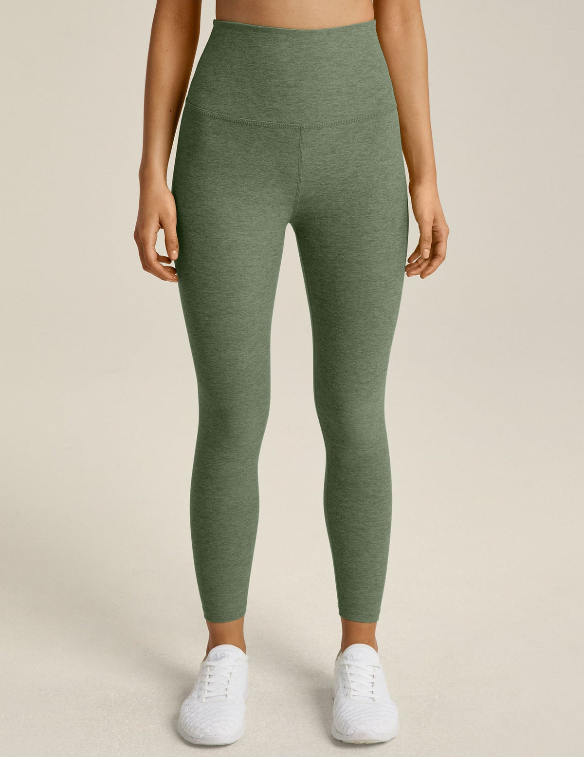 BEYOND YOGA SPACEDYE CAUGHT IN THE MIDI HIGH WAISTED LEGGING - MOSS GREEN HEATHER SD3243